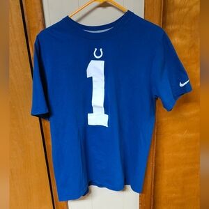 Nike Men's Colts McAfee Blue Number 1 Graphic Tee